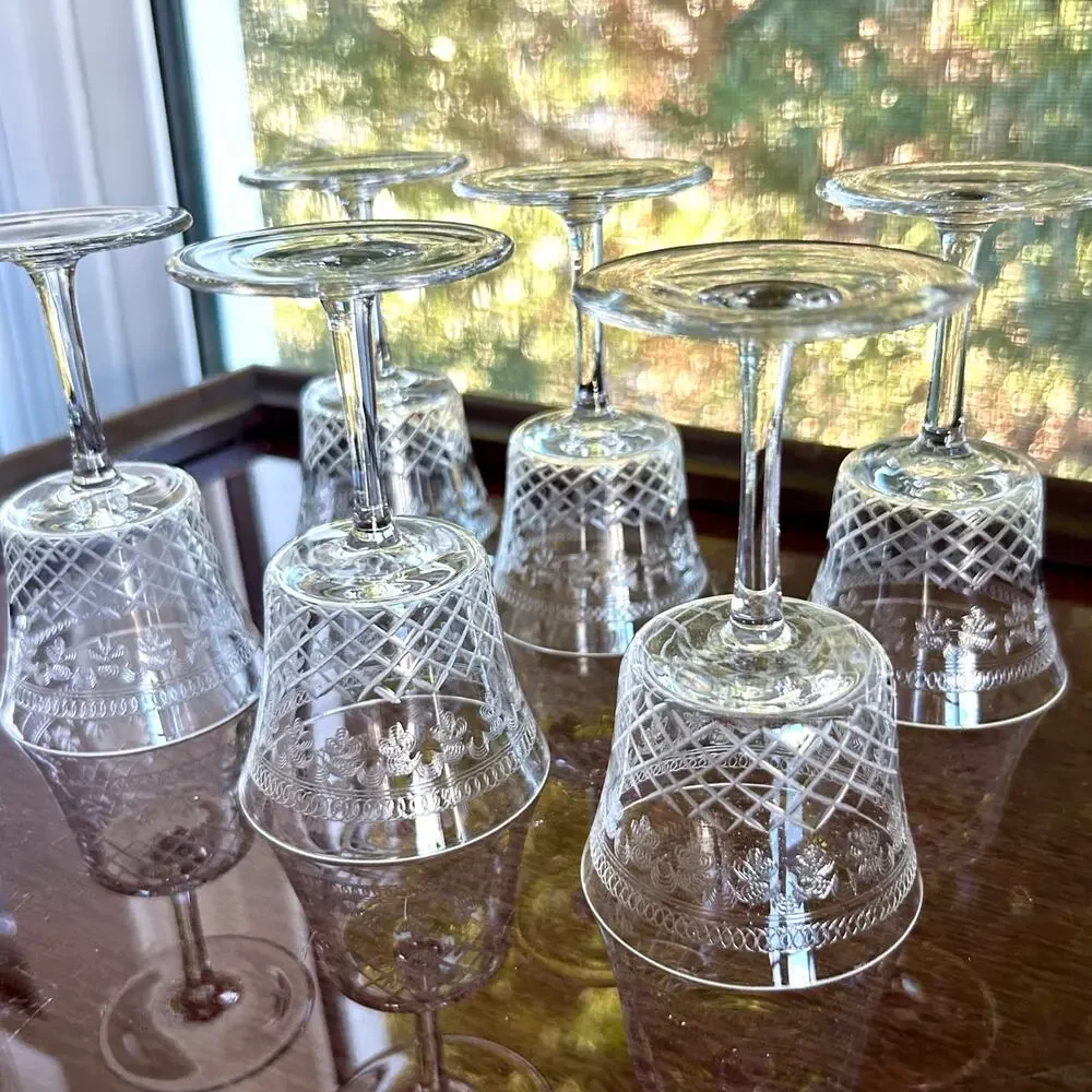 Vintage Pall Mall Lady Hamilton Crystal Liqueur Glasses Set of 6